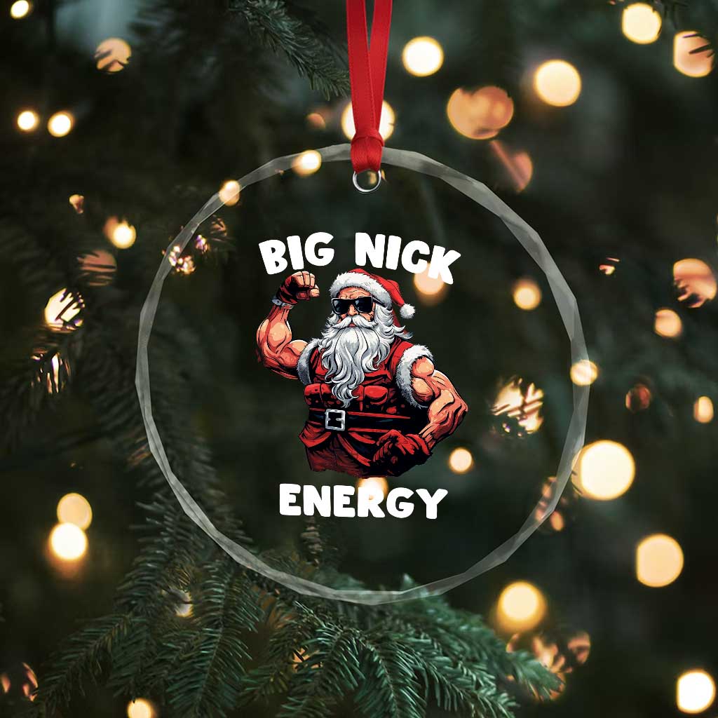 Cool Santa Claus Crystal Glass Ornament Big Nick Energy TS02 Print Your Wear