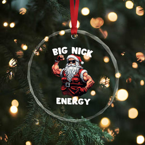 Cool Santa Claus Crystal Glass Ornament Big Nick Energy TS02 Print Your Wear