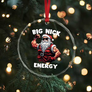 Cool Santa Claus Crystal Glass Ornament Big Nick Energy TS02 Print Your Wear