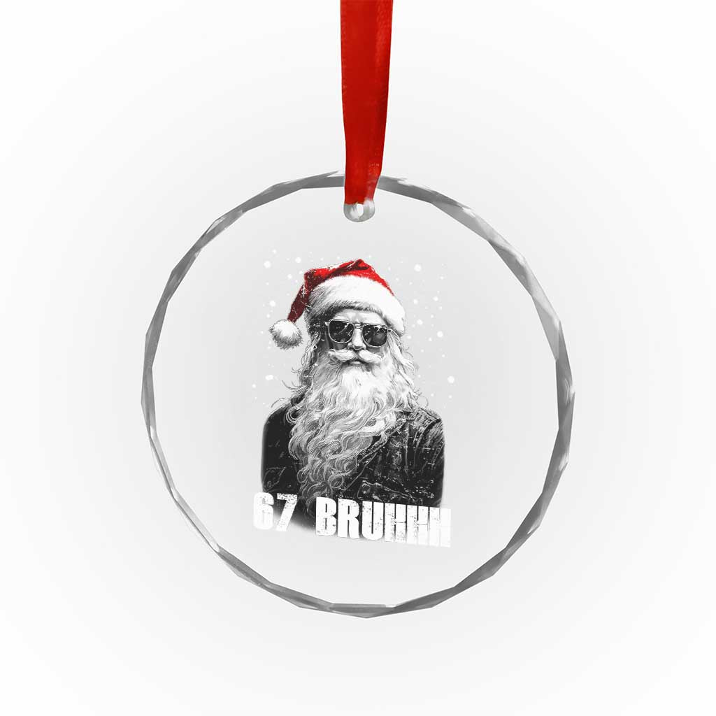 Cool Santa Claus Six Seven 67 Meme Crystal Glass Ornament Funny 6 7 Gen Alpha Slang Viral Meme TS10 Print Your Wear