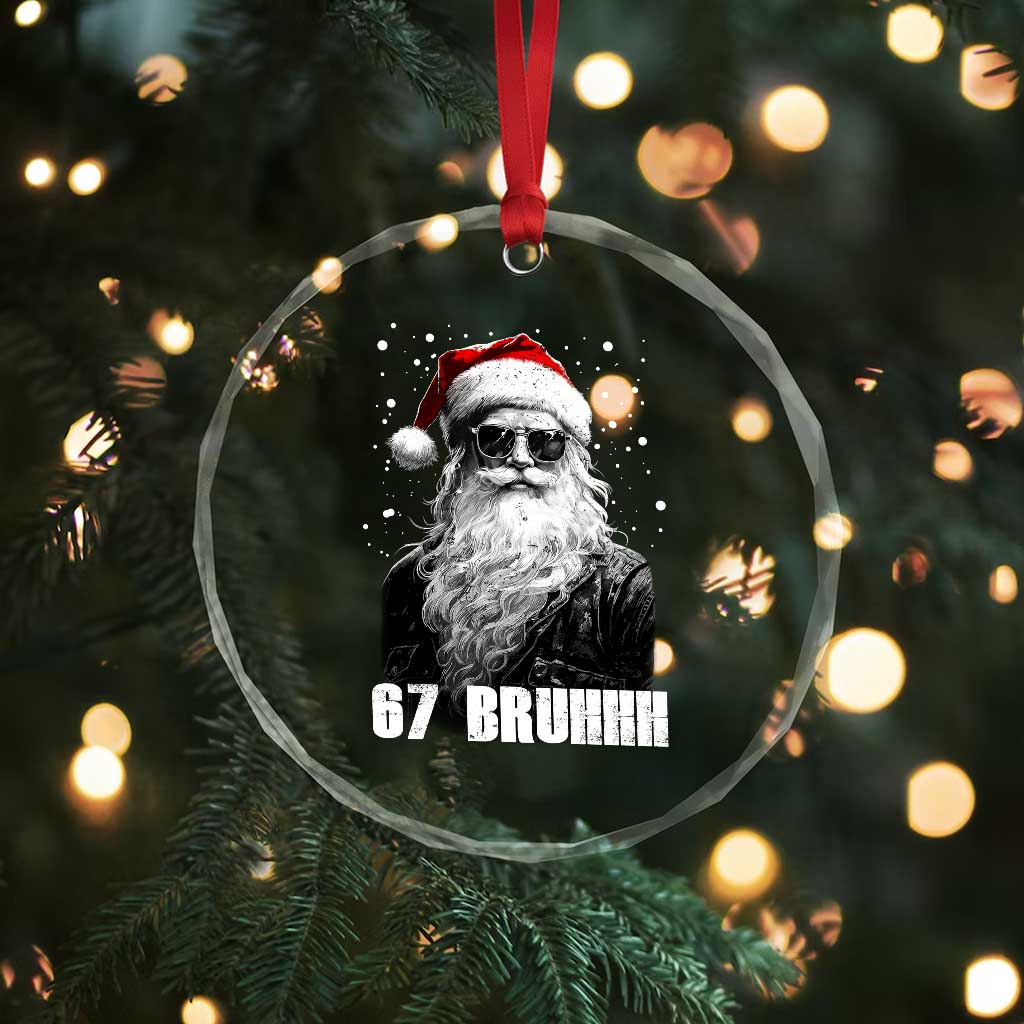 Cool Santa Claus Six Seven 67 Meme Crystal Glass Ornament Funny 6 7 Gen Alpha Slang Viral Meme TS10 Print Your Wear