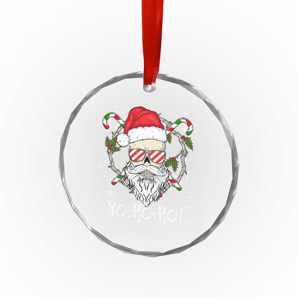 Cool Santa Crystal Glass Ornament Yo Ho Ho Skull Beard Sunglass TS09 Print Your Wear