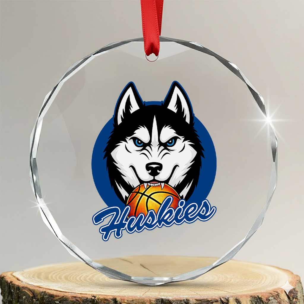 Cool Siberian Husky Basketball Crystal Glass Ornament Gift For Dog Lovers TS12 Transparent Glass 3'' Circle Print Your Wear