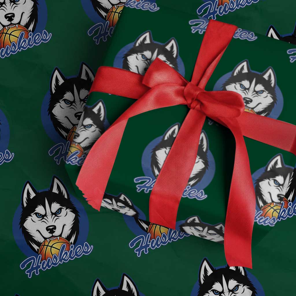 Cool Siberian Husky Basketball Wrapping Paper Roll Gift For Dog Lovers TS12 Green Print Your Wear