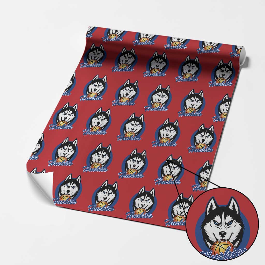 Cool Siberian Husky Basketball Wrapping Paper Roll Gift For Dog Lovers TS12 Red Print Your Wear