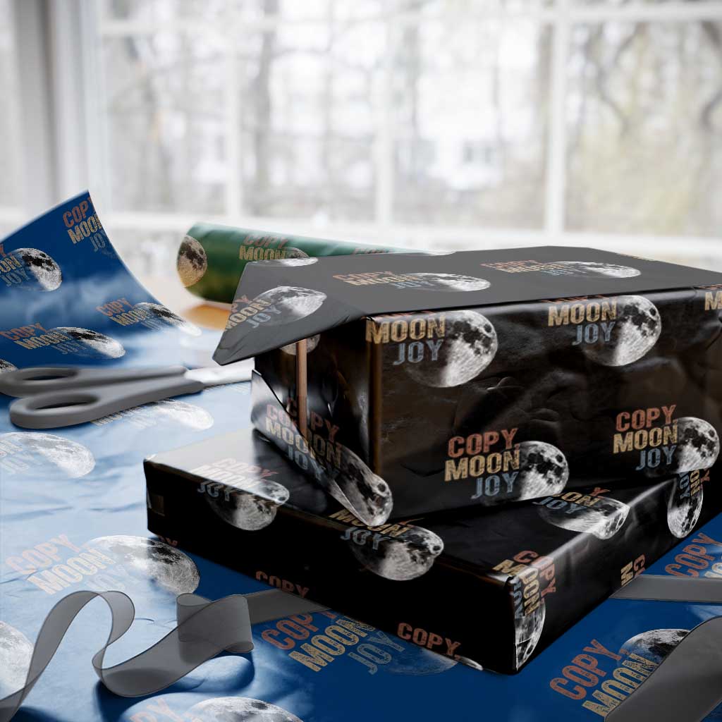 Copy Moon Joy Wrapping Paper Roll Funny Lunar Quote Graphic TS14 Black Print Your Wear