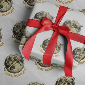 Copy Moon Joy Space Lover Lunar Mission Wrapping Paper Roll Astronaut Sci Fi Graphic TS12 White Print Your Wear