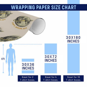 Copy Moon Joy Space Lover Lunar Mission Wrapping Paper Roll Astronaut Sci Fi Graphic TS12 Print Your Wear