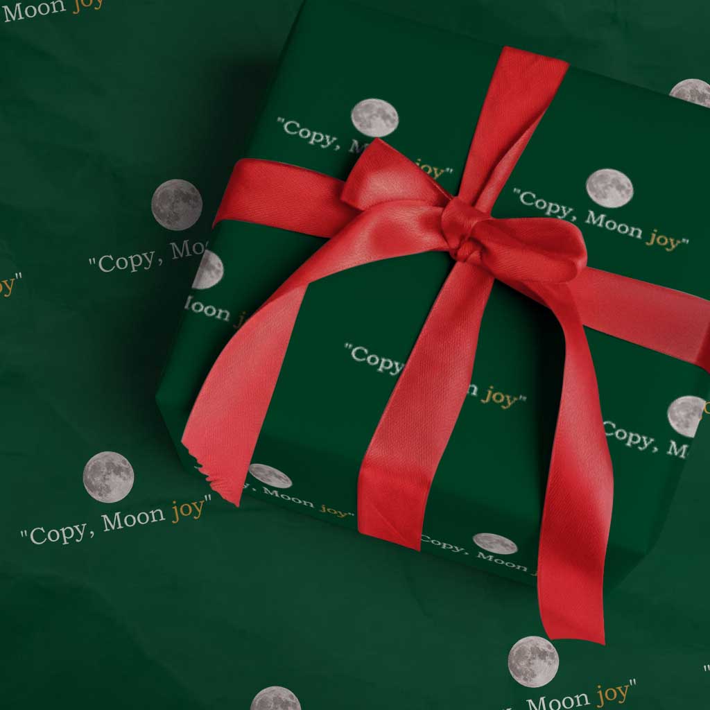 Copy Moon Joy Space Minimalist Wrapping Paper Roll 2026 Lunar Mission Success TS02 Green Print Your Wear