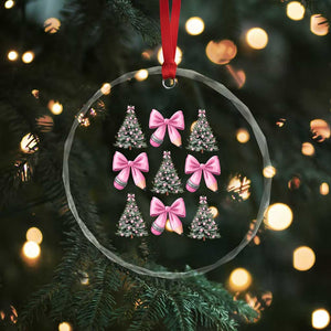 Coquette Bow Christmas Crystal Glass Ornament Girly Xmas Tree Teacher Pencil Bow TS10 Print Your Wear