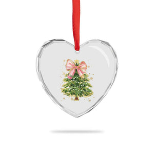 Coquette Bow Christmas Heart Crystal Glass Ornament Cute Teacher Xmas Tree Pink TS10 Print Your Wear