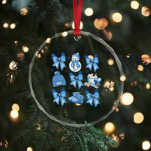 Coquette Bow Crystal Glass Ornament Cozy Winter Xmas Gift Blue Holiday TS10 Print Your Wear