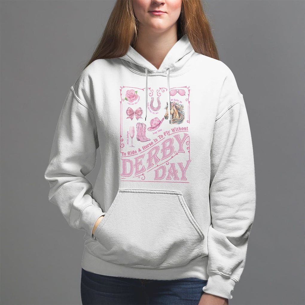 Coquette Bow Girly Derby Day Horse Racing Hoodie TS09 White Print Your Wear