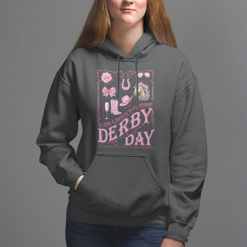 Coquette Bow Girly Derby Day Horse Racing Hoodie TS09 Black Print Your Wear