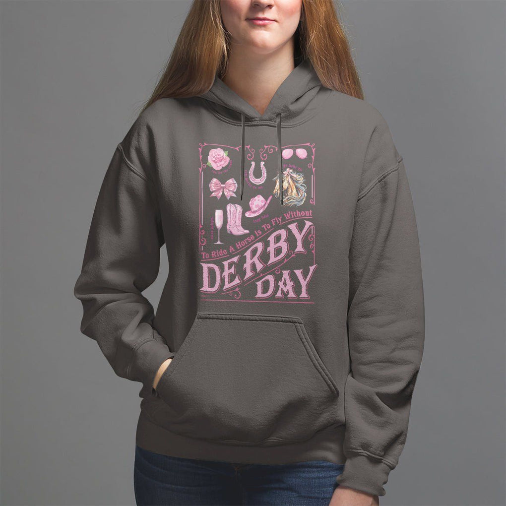 Coquette Bow Girly Derby Day Horse Racing Hoodie TS09 Dark Chocolate Print Your Wear