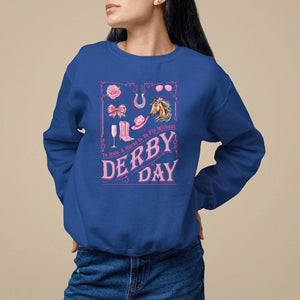 Coquette Bow Girly Derby Day Horse Racing Sweatshirt TS09 Royal Blue Print Your Wear