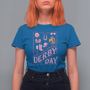 Coquette Bow Girly Derby Day Horse Racing T Shirt For Women TS09 Royal Blue Print Your Wear