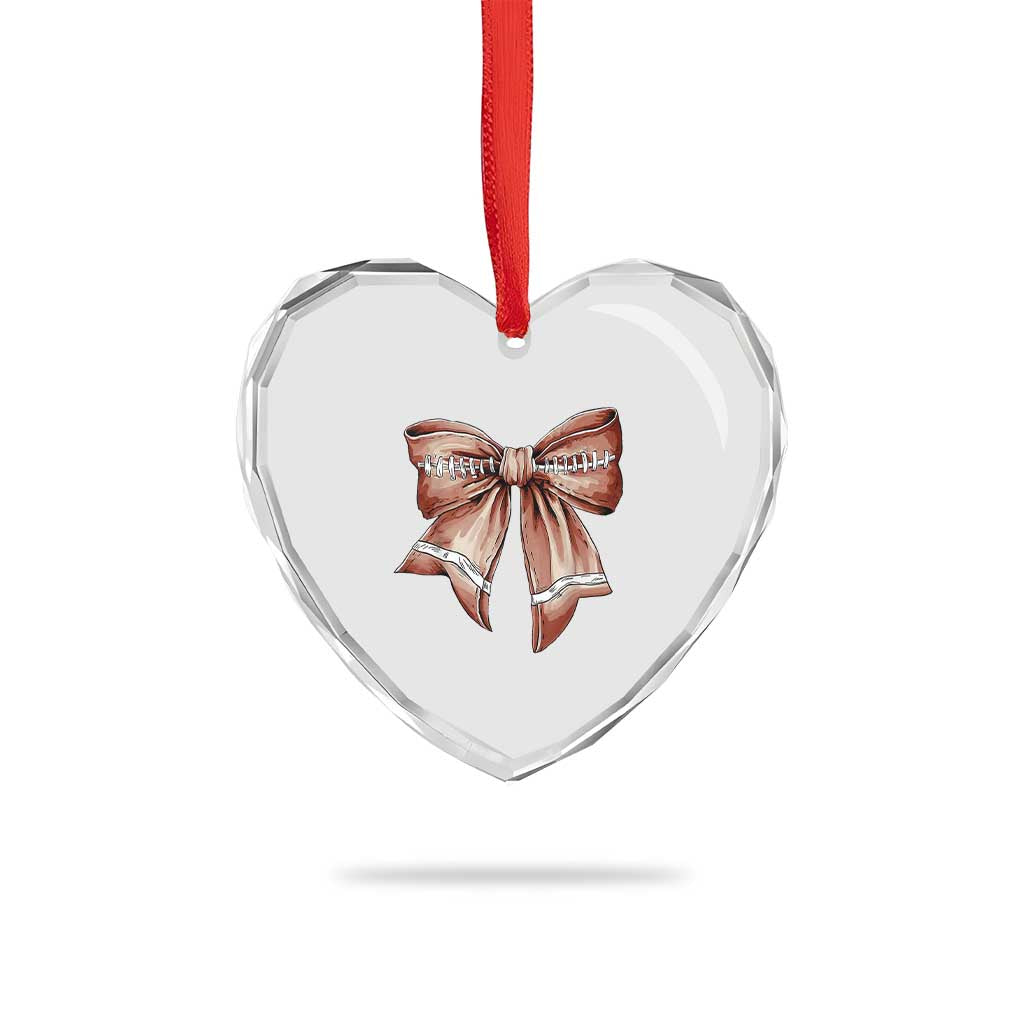 Coquette Bow Pumpkin American Football Heart Crystal Glass Ornament Retro Thanksgiving Autumn Vibe TS02 Print Your Wear
