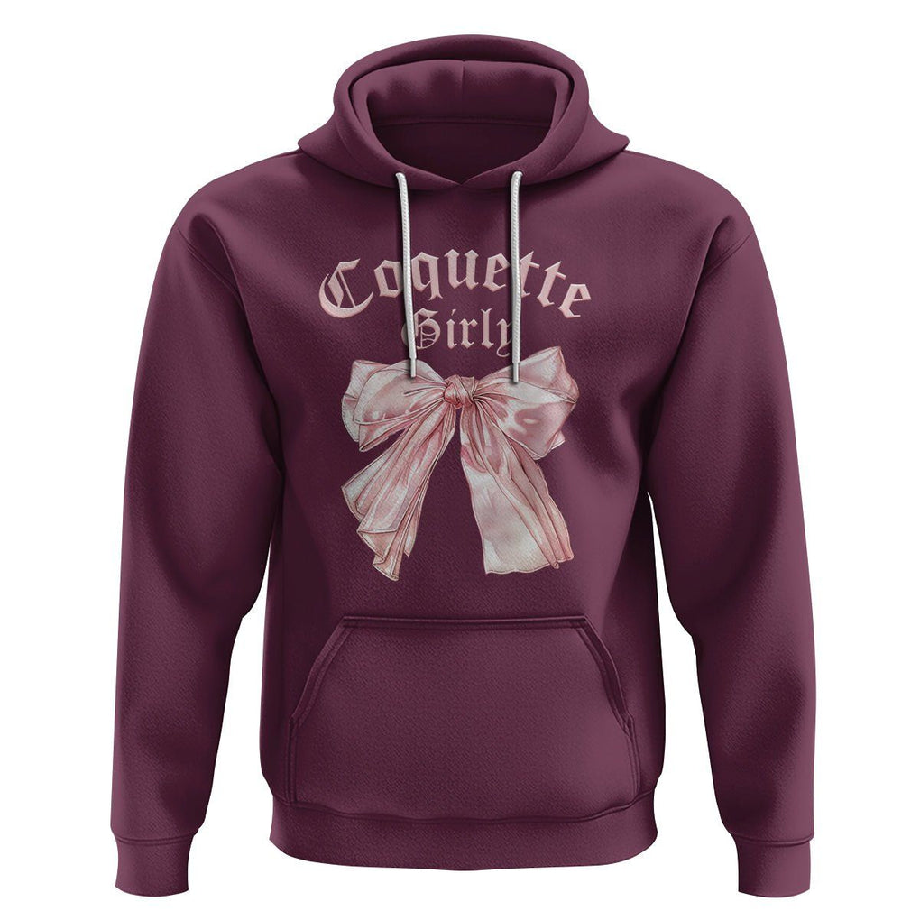 Coquette Girly Hoodie Pink Bow TS02 Maroon Printyourwear