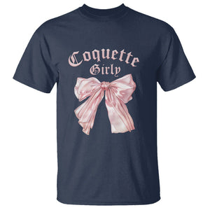 Coquette Girly T Shirt Pink Bow TS02 Navy Printyourwear