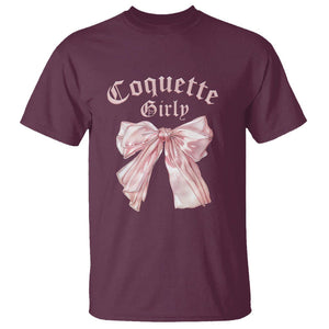 Coquette Girly T Shirt Pink Bow TS02 Maroon Printyourwear