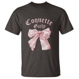 Coquette Girly T Shirt Pink Bow TS02 Dark Chocolate Printyourwear