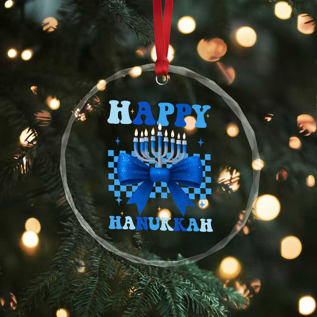 Coquette Hanukkah Crystal Glass Ornament Jewish Menorah Bow Girls TS10 Print Your Wear