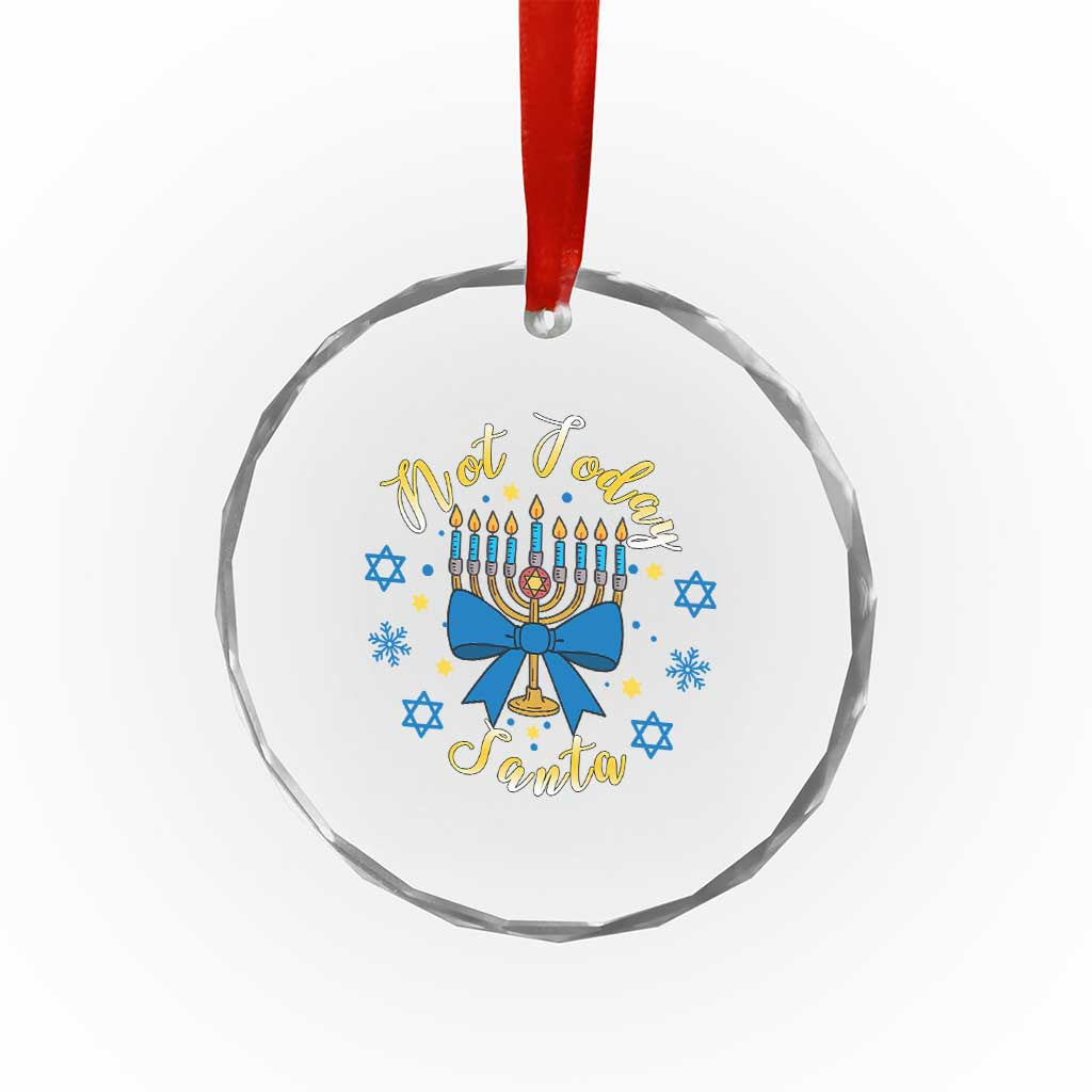 Coquette Hanukkah Menorah Bow Crystal Glass Ornament Not Today Santa Jewish Holiday Gift TS12 Print Your Wear