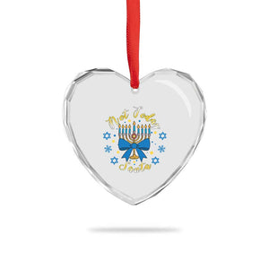 Coquette Hanukkah Menorah Bow Heart Crystal Glass Ornament Not Today Santa Jewish Holiday Gift TS12 Print Your Wear