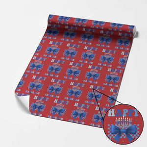Coquette Hanukkah Wrapping Paper Roll Jewish Menorah Bow Girls TS10 Red Print Your Wear