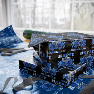 Coquette Hanukkah Wrapping Paper Roll Jewish Menorah Bow Girls TS10 Black Print Your Wear