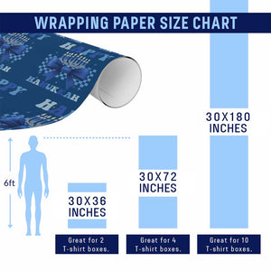 Coquette Hanukkah Wrapping Paper Roll Jewish Menorah Bow Girls TS10 Print Your Wear