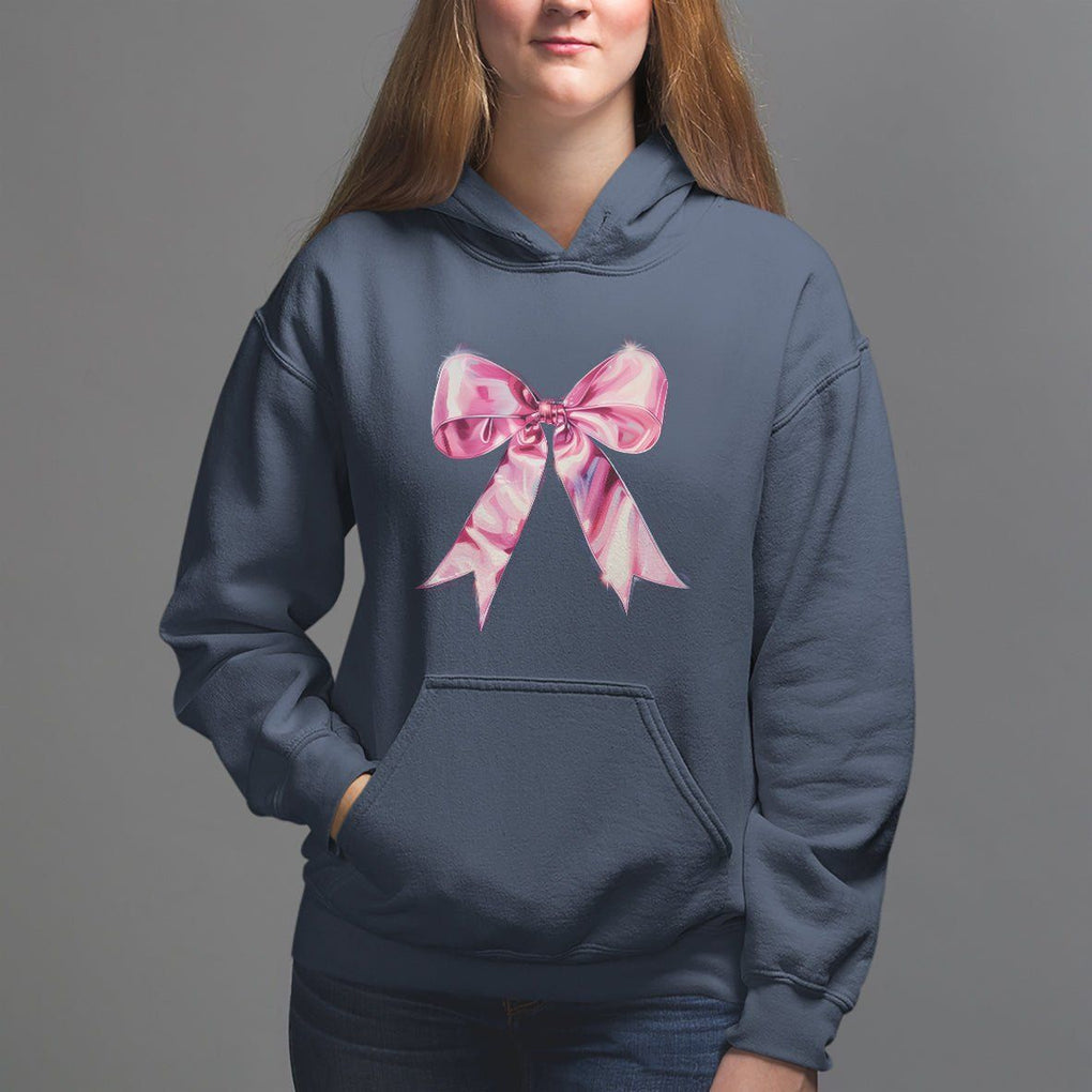Coquette Hoodie Pink Ribbon Aesthetic Trendy Girly Girl TS09 Navy Printyourwear