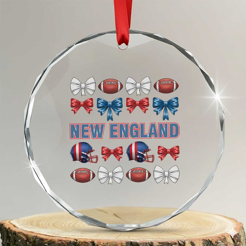 Coquette NE Football Fan Crystal Glass Ornament Gift For Women TS12 Transparent Glass 3'' Circle Print Your Wear