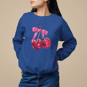 Coquette Sweatshirt Kawaii Cherry Aesthetic Trendy Girly Girl TS09 Royal Blue Printyourwear