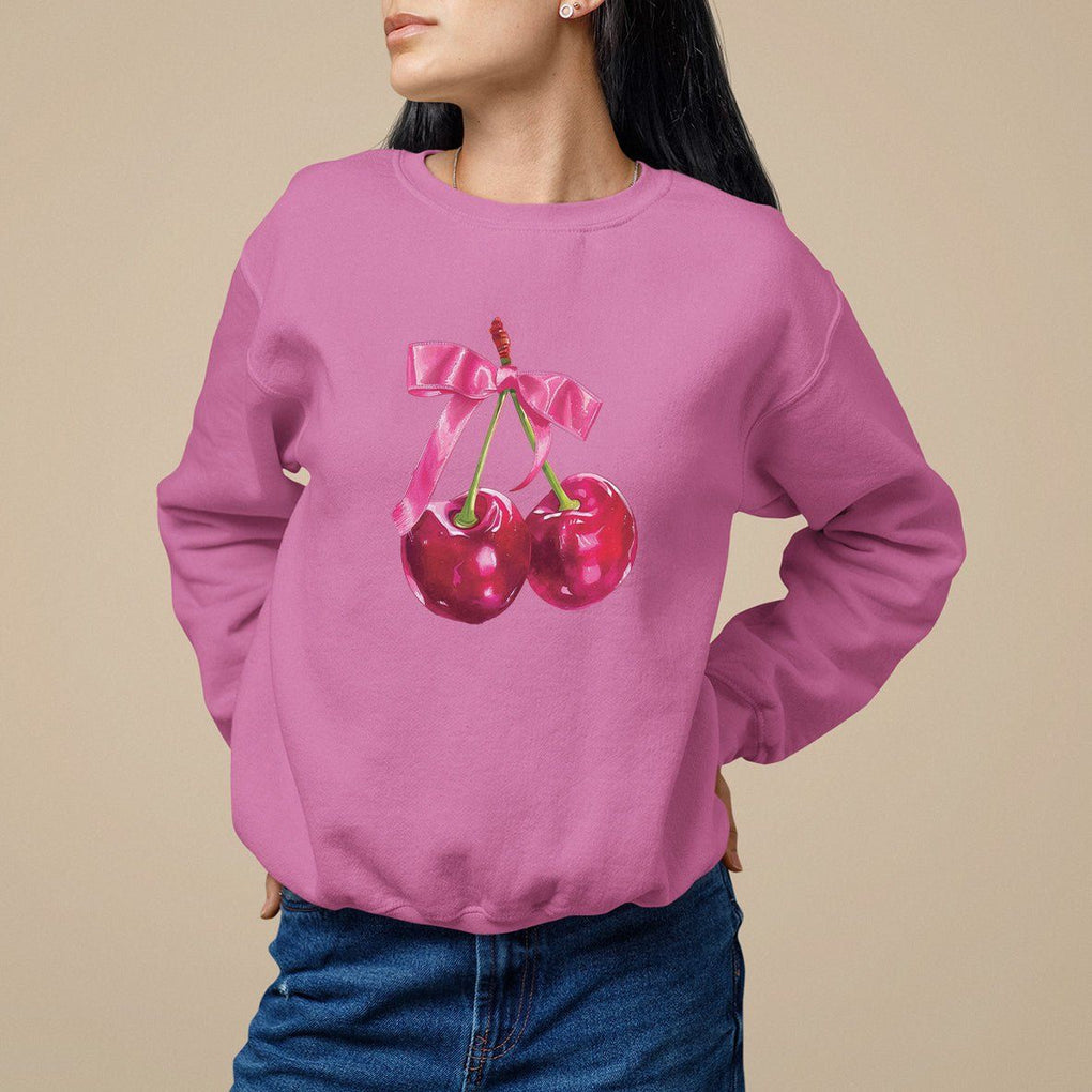 Coquette Sweatshirt Kawaii Cherry Aesthetic Trendy Girly Girl TS09 Azalea Printyourwear