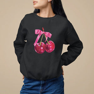 Coquette Sweatshirt Kawaii Cherry Aesthetic Trendy Girly Girl TS09 Black Printyourwear