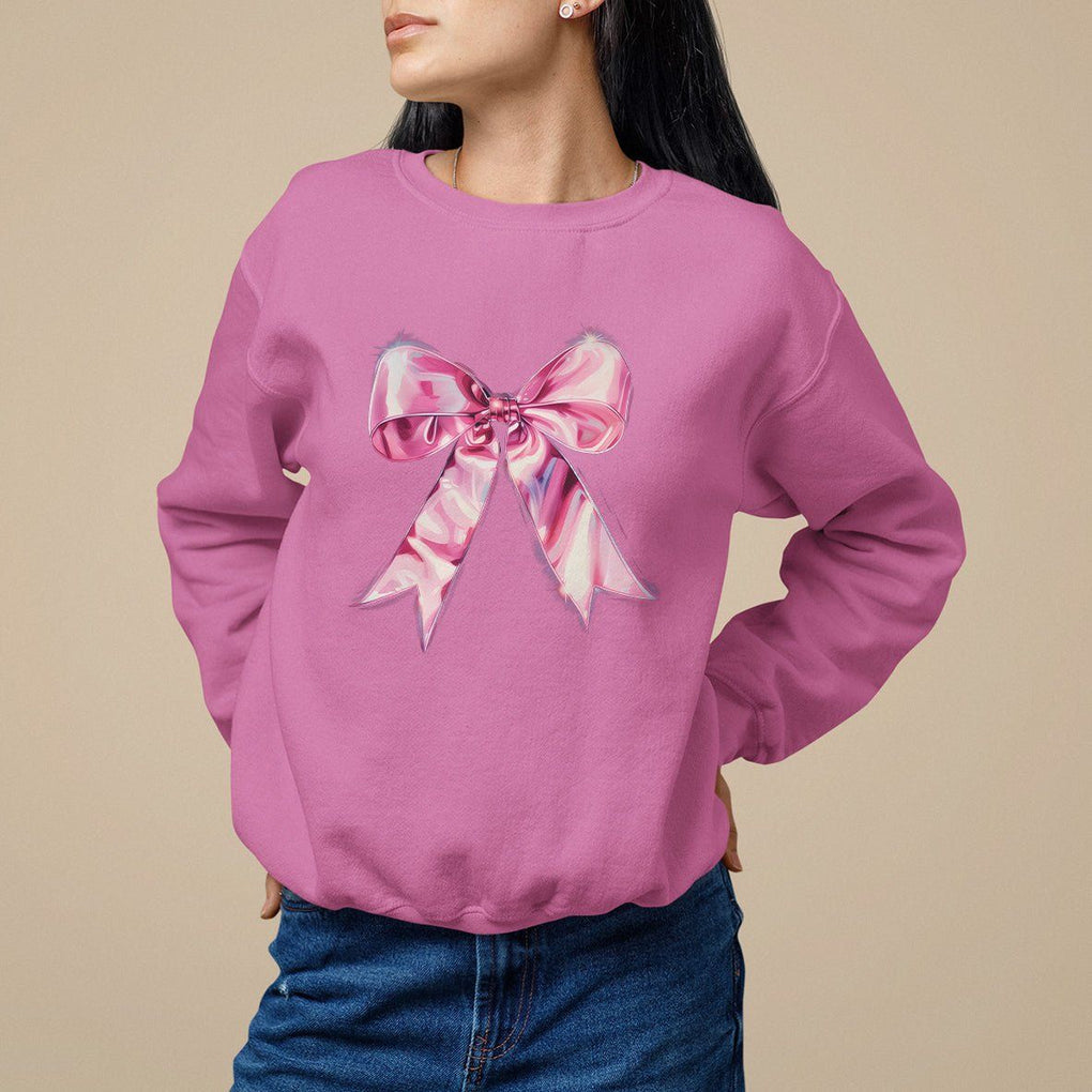 Coquette Sweatshirt Pink Ribbon Aesthetic Trendy Girly Girl TS09 Azalea Printyourwear