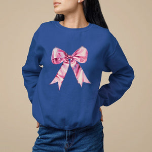 Coquette Sweatshirt Pink Ribbon Aesthetic Trendy Girly Girl TS09 Royal Blue Printyourwear