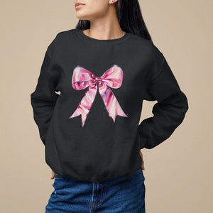 Coquette Sweatshirt Pink Ribbon Aesthetic Trendy Girly Girl TS09 Black Printyourwear