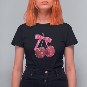 Coquette T Shirt For Women Kawaii Cherry Aesthetic Trendy Girly Girl TS09 Black Printyourwear