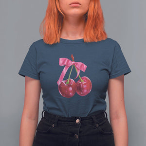 Coquette T Shirt For Women Kawaii Cherry Aesthetic Trendy Girly Girl TS09 Navy Printyourwear