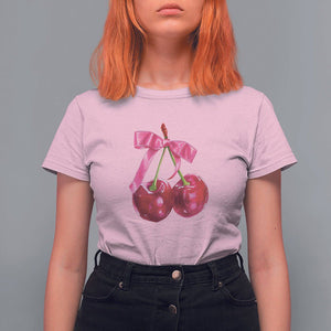 Coquette T Shirt For Women Kawaii Cherry Aesthetic Trendy Girly Girl TS09 Light Pink Printyourwear
