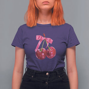 Coquette T Shirt For Women Kawaii Cherry Aesthetic Trendy Girly Girl TS09 Purple Printyourwear