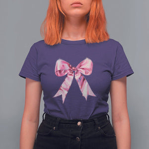 Coquette T Shirt For Women Pink Ribbon Aesthetic Trendy Girly Girl TS09 Purple Printyourwear