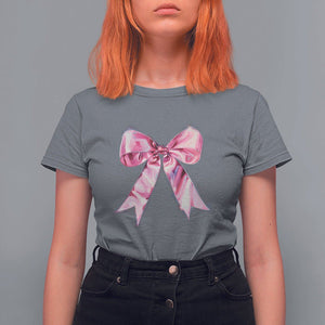 Coquette T Shirt For Women Pink Ribbon Aesthetic Trendy Girly Girl TS09 Charcoal Printyourwear
