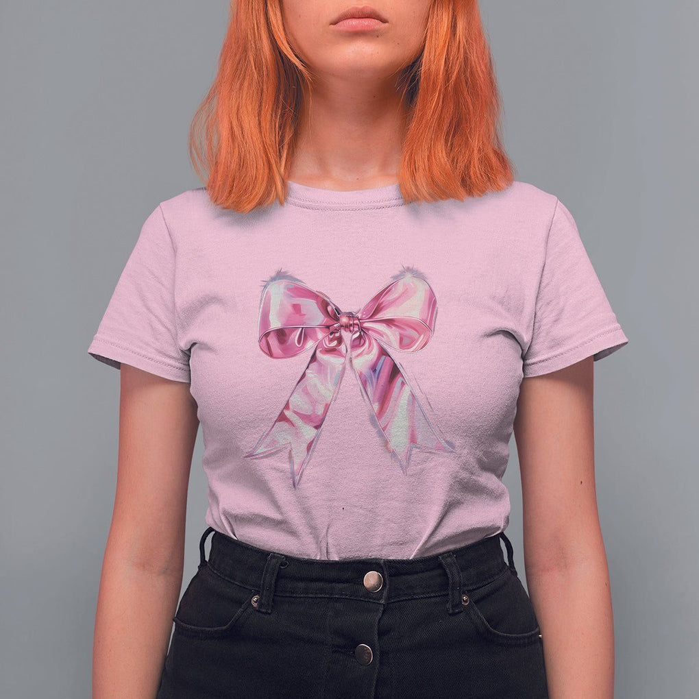 Coquette T Shirt For Women Pink Ribbon Aesthetic Trendy Girly Girl TS09 Light Pink Printyourwear
