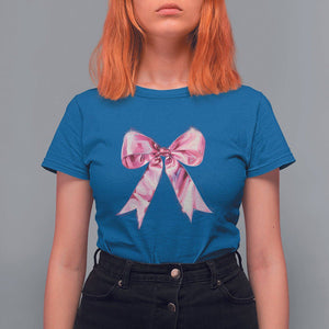 Coquette T Shirt For Women Pink Ribbon Aesthetic Trendy Girly Girl TS09 Royal Blue Printyourwear