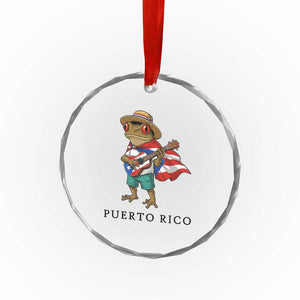 Coqui Frog Puerto Rico Crystal Glass Ornament Boricua Taino Island Pride