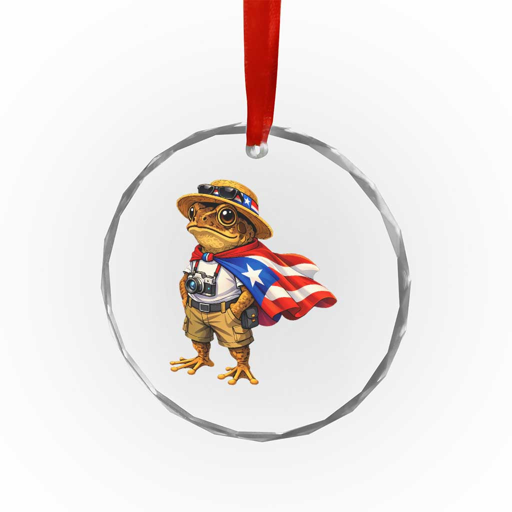 Coqui Frog Puerto Rico Flag Crystal Glass Ornament Puerto Rican Taino Boricua Vibes TS10 Print Your Wear